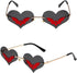Andy's Orchids Sun Glasses, Heart-shaped Bat Sunglasses, Novel Rimless Goth Glasses for Women Men Festival Party Glasses Trendy Eyewear UV 400 Pro...