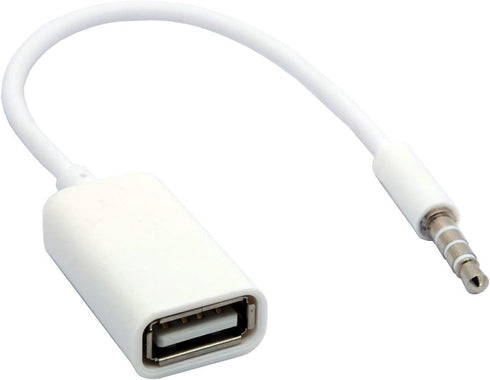 3.5mm Male AUX Audio to USB 2.0 Female Converter Cable Cord for Car MP3...