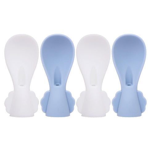 Playful & Practical Silicone Spoon Set for Baby Food Pouches - 4 Squeeze Pouch Spoon Attachments with Kid-Friendly Travel Cases...