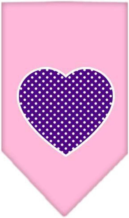Mirage Pet Products Purple Swiss Dot Heart Screen Print Bandana for Pets, Large, Navy Blue...