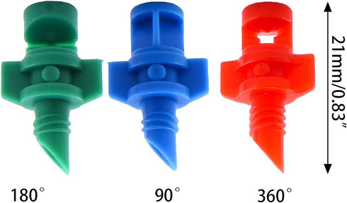 Micro Atomizing Garden Sprinkler Nozzle, 90/180/360 Degree Refraction Micro Water Spray Misting Nozzle for Garden Lawn Water Spray Misting Sprinkl...