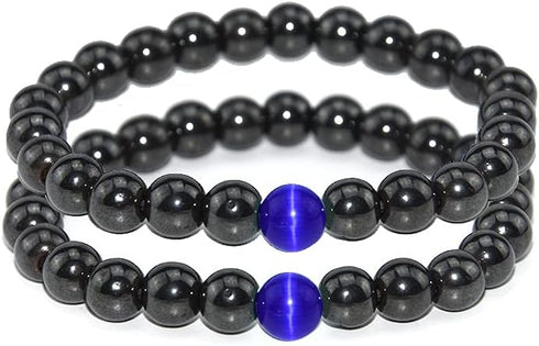 CSIYANJRY99 2Pcs Anti-Swelling Black Obsidian Bracelet Anklet for Women,Lymphatic Drainage Obsidian Ankle Bracelet,Anti-Anxiety Opal Bracelet Ankl...