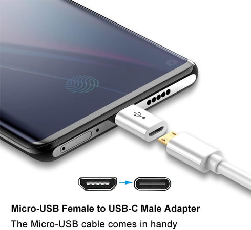 Adapter Micro USB to USB C (4 Pack), Micro-USB Female to USB-C Male OTG Adapter Compatible with Samsung Galaxy, LG, Huawei, Type-C Phones, Tablets...