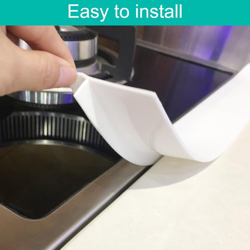 Stove Gap Covers, 2PACK Kitchen Silicone Oven Gap Filler - 21 Inches Countertop Strips Guard, Easy to Clean (White)...