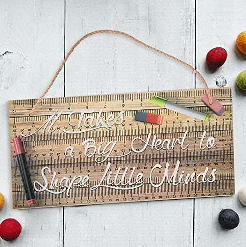 OYEFLY Teacher Appreciation Gifts,Teacher Door Hanger Set, Ruler Sign with Pencils & Erasers (brown)...