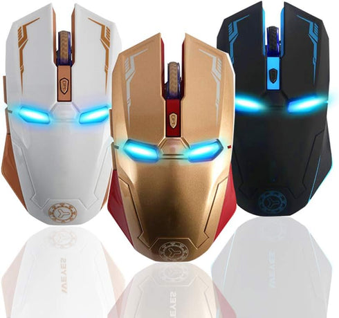 2.4 GHz Wireless Mouse, Six-Button Silent Wireless Computer Mice with 1200/1600/2400 Adjustable Portable USB Mouse for Desktop/Laptop/PC(Gold with...