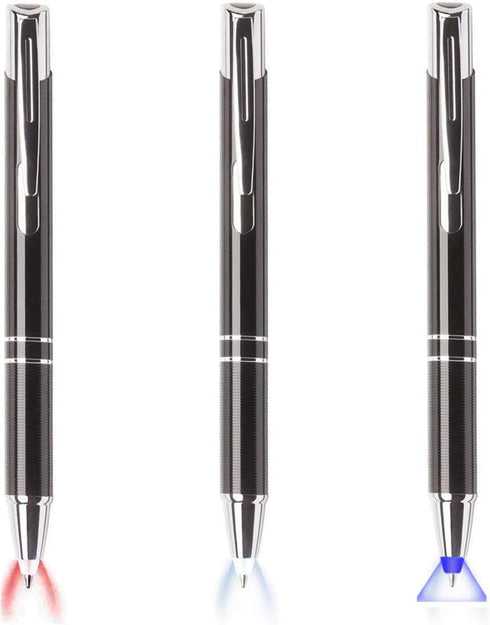 Writing Instrument, Ballpoint Pen with Light, 3 Pack Penlight-White Red Blue Light......