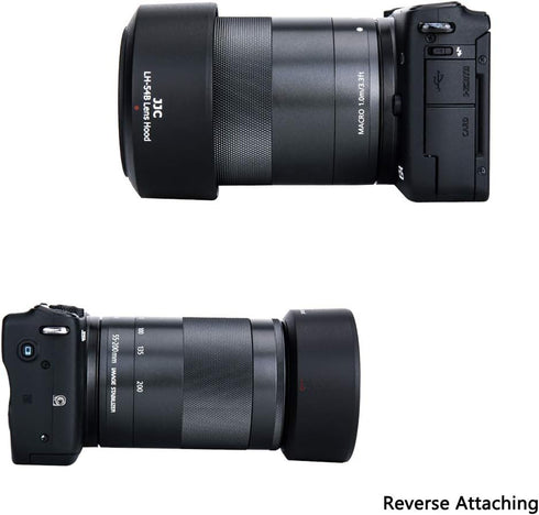 JJC Bayonet Dedicated Lens Hood Shade for Canon EF-M 55-200mm f/4.5-6.3 is STM Lens on Canon EOS M50 M100 Mirrorless Camera, Replaces Canon ET-54B...