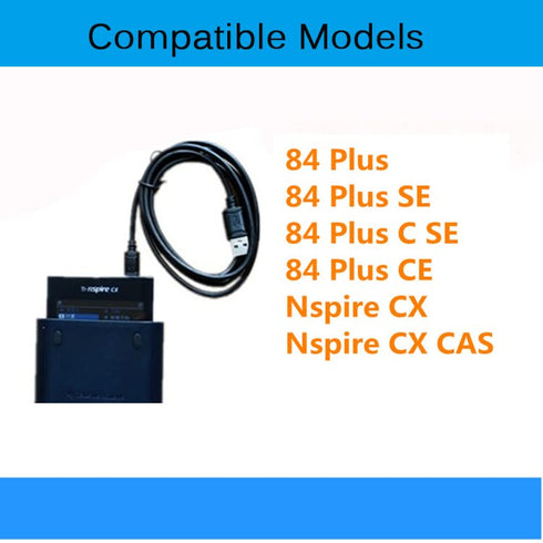 USB Charger Charging Cable Cord Compatible with TI-84 Plus CE Graphing Calculator, TI-84 Plus, TI-84 Plus C Silver Edition, TI 89 Titanium, TI Nsp...
