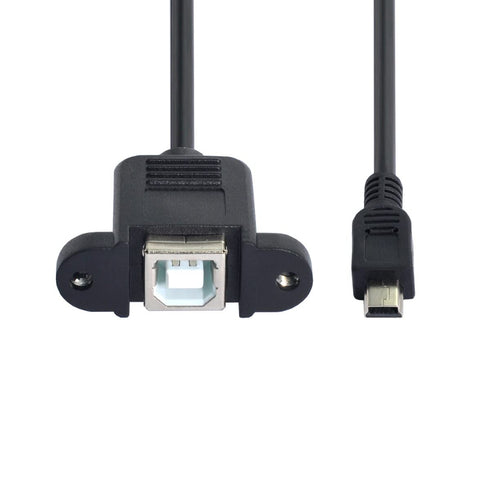 chenyang CY Mini USB 5pin Male to USB B Female Panel Mount Type Cable 20cm with Screws...