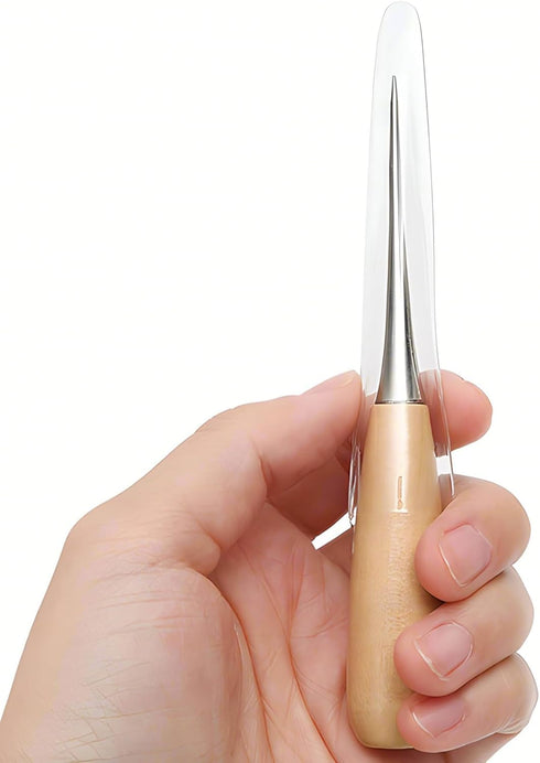 Leather Sewing Awl Wood Handle Drillable Awl Pin Punching Hole Maker Stitching Overstitch Sewing Awl Kit...
