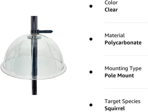 13 Inches Solid Clear PC Wobbly Squirrel Proof Baffle Deflector for Bird Feeder, Fit up 1.5 Inches Pole/Post (Upgraded Version)...
