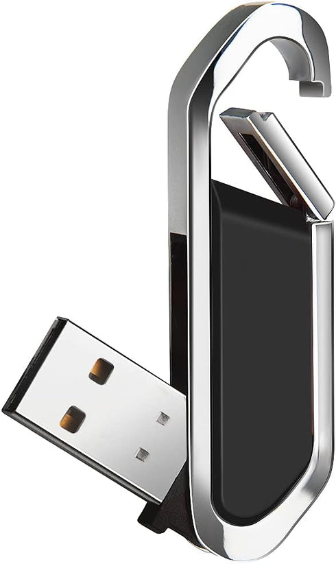 64GB USB Flash Drive Portable Metal Thumb Drive with Keychain USB 2.0 Memory Stick Pen Drive for External Data Storage, Black...