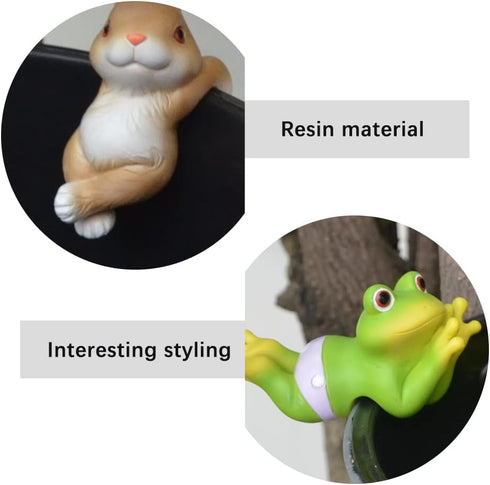 3Pcs Resin Hanging Climbing Frog Planter Pot Hanger Decorations Frog Flower Pot Resin Hanging Climbing Frog Animal Ornaments for Office Desk Home ...