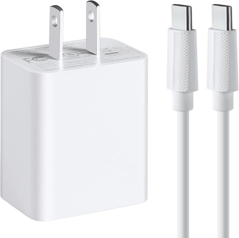 2Pack Set USB C Charger Block, 6.6 FT USB C to USB C Cable, Fast Charging Block Cube Brick Plug Adapter Compatible for with iPhone 15 Pro Max Plus...