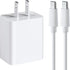 2Pack Set USB C Charger Block, 6.6 FT USB C to USB C Cable, Fast Charging Block Cube Brick Plug Adapter Compatible for with iPhone 15 Pro Max Plus...