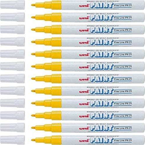 Uni-Paint 63705 PX-21 Oil-Based Paint Marker, Fine Point, Yellow 12-Count...