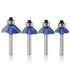 Mesee 4 Pieces 45 Degree Chamfer Router Bit Set, 1/4 Inch Shank Industrial Grade Top End Bearing Bevel Edge Forming Router Bits Cutter Woodworking...