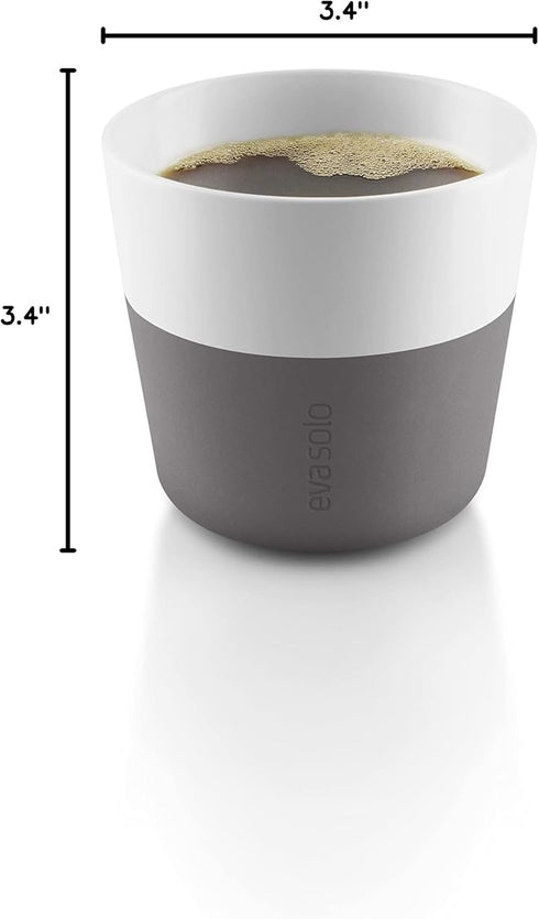 Eva Solo | 2 Lungo Tumbler Mugs | 8 oz Porcelain Coffee Cup Tumblers with Silicone-coated Grip | Dishwasher Safe | Danish Design, Functionality & ...