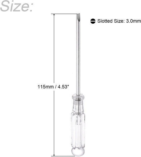 uxcell Mini Slotted Screwdriver, 3.0mm Flat Head 115mm Length for Small Appliances Repair, 10 Pcs...