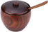 Raguso Solid Wood Jar,1pc Seasoning Pot Salt Sugar Chili Storage Bowl With Spoon And Lid Kitchen Tool Home Restaurant Food Shop Foodstoragecontain...