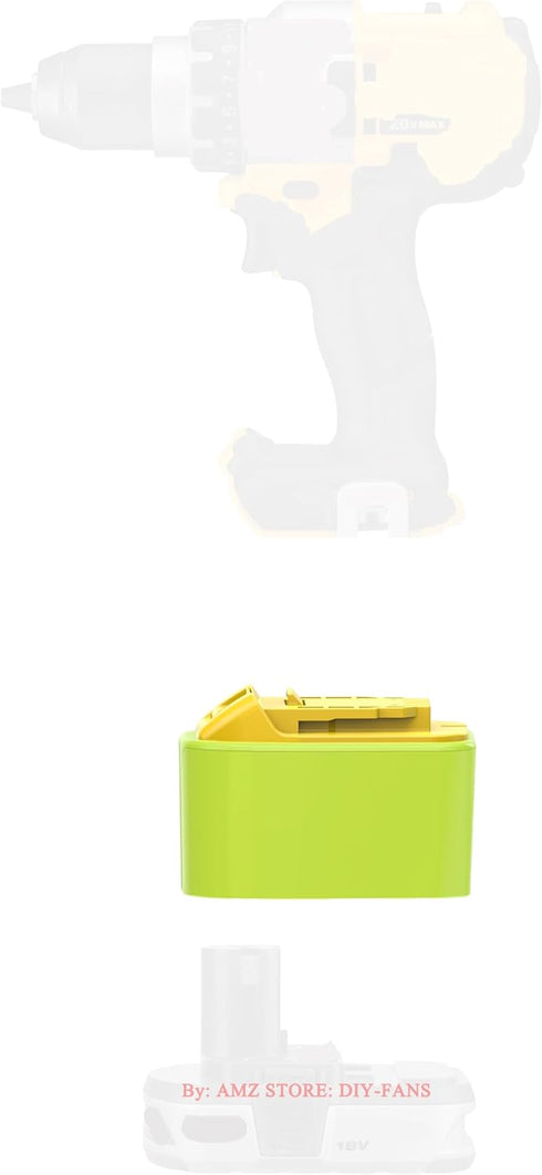 Adapter Upgarde for DeWalt 20v MAX XR Type Tools to Ryobi 18v Batteries, (Without Charging Function) - 1 Adapter Only...