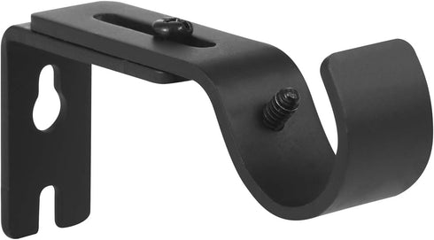 Heavy Duty Adjustable Curtain Rod Brackets Rod Holders for 1 Inch Rod, Black Color, (Set of 4,Black)...
