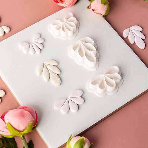 4 Pcs Flowers Shape Polymer Clay Cutters,Floral Petal Polymer Clay Earrings Polymer Clay Molds Clay Cutter Mix Flower Floral Clay Earring Cutters ...