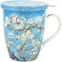 McIntosh Mugs Van Gogh Almond Blossom Fine Bone China (15 oz) Tea Mug with Lid and Infuser in Matching Gift Box...