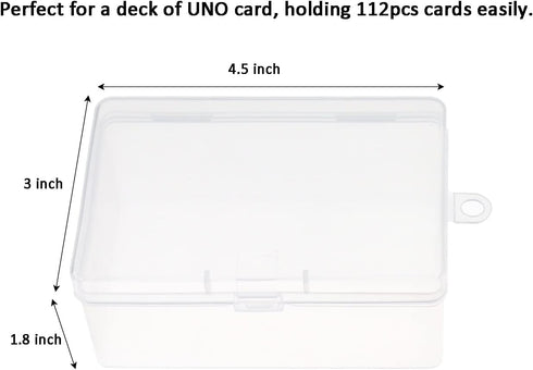 4Pcs Plastic UNO Card Case Box Holder Designed for 112Pcs Classic Mattel UNO Card Game, High Capacity Playing Card Case Box Storage (NO Cards)...