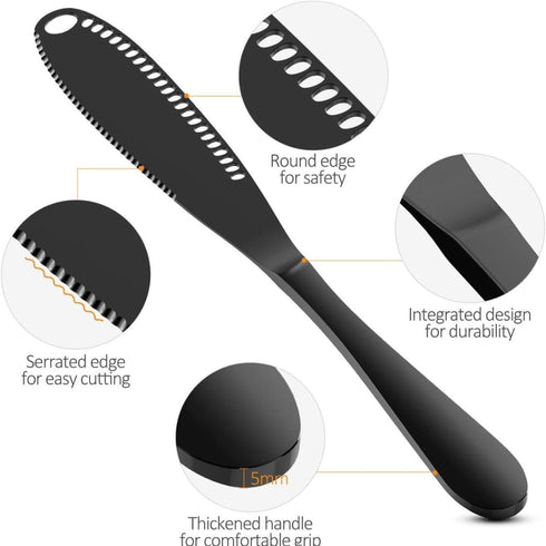 Stainless Steel Butter Spreader, Butter Knife - 3 in 1 Kitchen Gadgets (3 Set) 1 Gold, 1 Sliver, 1 Black...