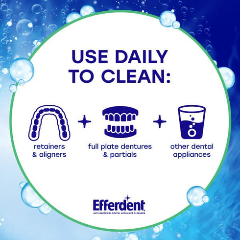 Efferdent Retainer Cleaning Tablets, Denture Cleaning Tablets for Dental Appliances, Minty Fresh & Clean, 44 Count (Pack of 2)...
