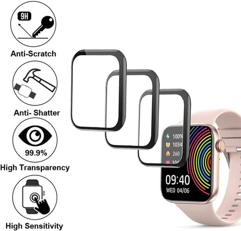 3D Screen Protector Compatible with Ddidbi P66D 1.85” and TaiSound L51 1.95” Smart Watch (Answer/Make Calls)...