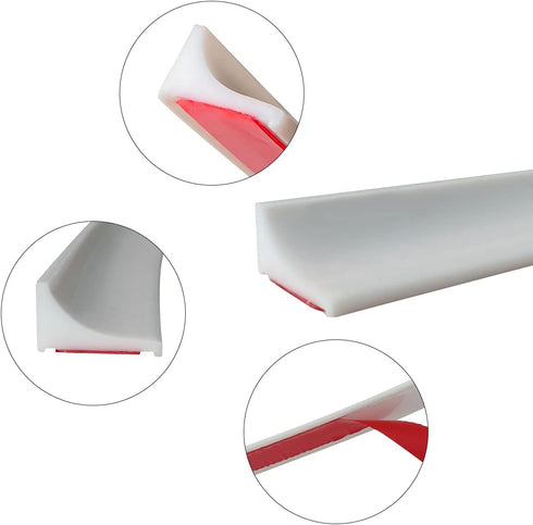 78 Inches Water Barrier for Sink, Shower Threshold Water Dam Barrier, Silicone Water-Blocking Self-Adhesive Shower Splash Guards for Bathtub Sink,...