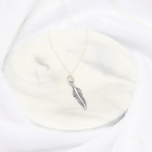 AeraVida Tribal Feather .925 Sterling Silver Pendant...