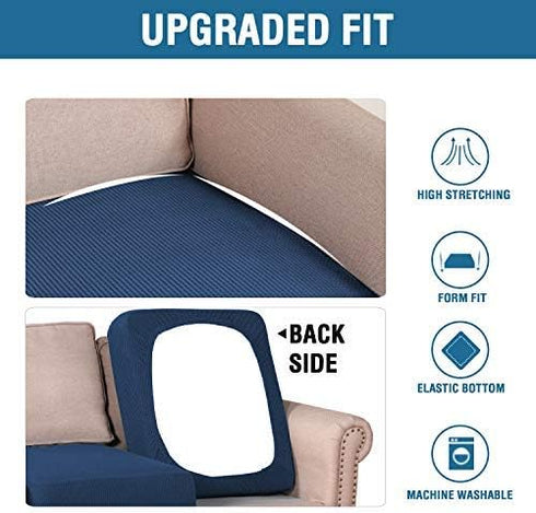 H.VERSAILTEX High Stretch Individual Seat Cushion Covers Sofa Slipcovers Couch Cushion Covers Sofa Covers Featuring Jacquard Textured Twill Fabric...
