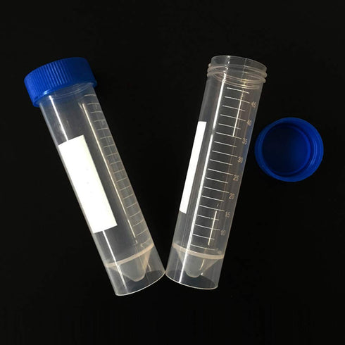 30 Pieces 50ml Plastic Centrifuge Tubes Clear Plastic Graduated Vial Tube with Blue Screw Caps Plastic Storage Container Test Tubes Conical Bottom...
