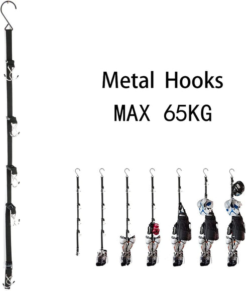 Hanging Multipurpose Portable Equipment Gear Portable Hockey Gear Hanger ice Hockey Gear Hanger Organizer with Adjustable Hooks for Home Travel Ou...