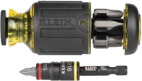 Klein Tools 32931 3-in-1 Impact Socket Set, Flip Socket with 2 SAE Hex Driver Sizes and 1/4-Inch Bit Holding Feature, Impact Rated...