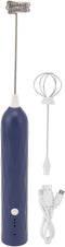 Handheld Milk Frother, Coffee Foam Maker USB Rechargeable Hand Drink Mixer 3 Speeds Electric Whisk Adjustable Hand Held Blender with 2 Heads for C...