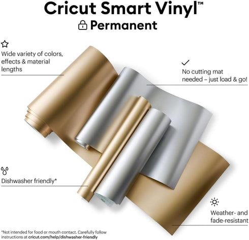 Cricut Smart Vinyl Matte Metallic - Permanent (3 ft) - Champagne...