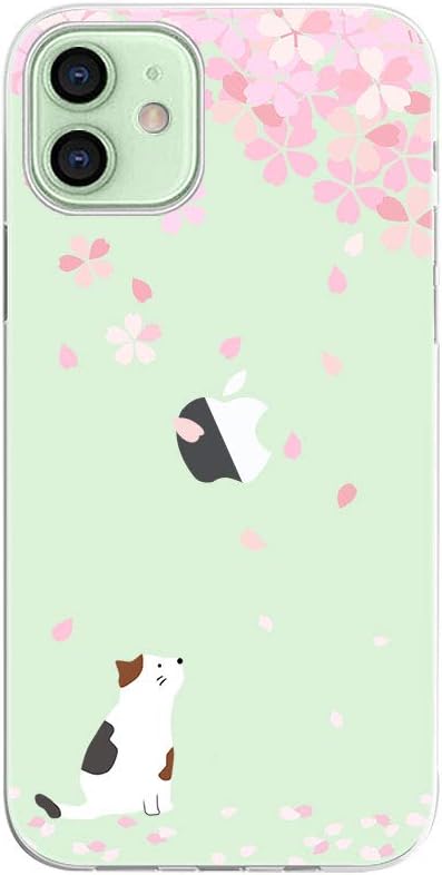 Blingy's Compatible for iPhone 12 Case (6.1 inch), Women Girls Cute Cat Design with Cherry Blossom Pattern Fun Cartoon Animal Style Transparent So...