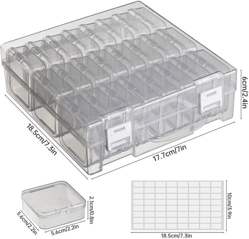 Bead Organizer Box, 24 Slots Diamond Painting Bead Storage Containers, Diamond Painting Art Accessories Boxes Craft Bead Storage Box Organizer Bea...