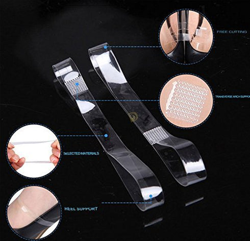 5Pair Women Silicone Invisible Shoe Straps Attachable Ankle Straps for Flats Holding Loose High Heel...