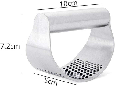 Garlic Press Rocker Stainless Steel, Fruit Crusher with Comfortable Handle Porous Surface, Easy Use & Clean, Vegetable Squeezer Kitchen Tool...