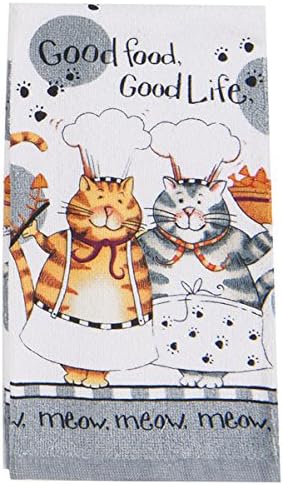 4 Piece Happy Cat Kitchen Set - 2 Terry Towels, Oven Mitt, Potholder...