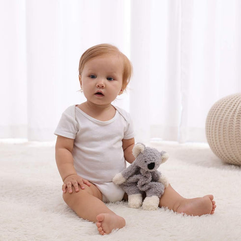 Apricot Lamb Stuffed Animals Security Blanket Gray Koala Infant Nursery Character Blanket Luxury Snuggler Plush(Gray Koala, 10 Inches)...
