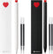 Kaco FIRST Gel Ink Pens, Pack of 2 Pieces Cute Stationery Heart Pen Set with Extra 4 Black Refills Quick Drying School Office Supplies Valentine's...