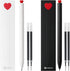 Kaco FIRST Gel Ink Pens, Pack of 2 Pieces Cute Stationery Heart Pen Set with Extra 4 Black Refills Quick Drying School Office Supplies Valentine's...