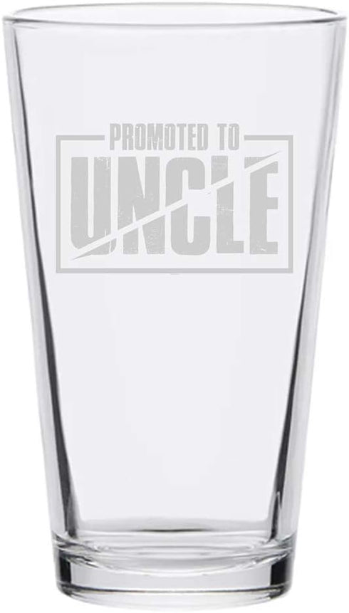 Veracco Promoted To Uncle Surprise Pregnancy Announcement Birthday Gifts Fathers Day Beer Pint (Clear, Glass)...